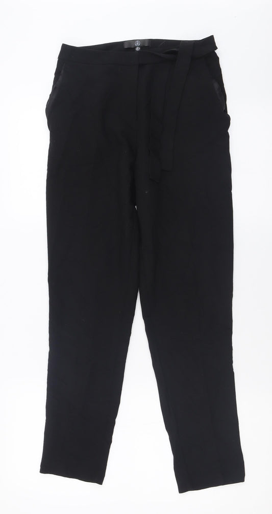 Womens UK Size 4 Missguided Regular Fit Capri Black Trousers