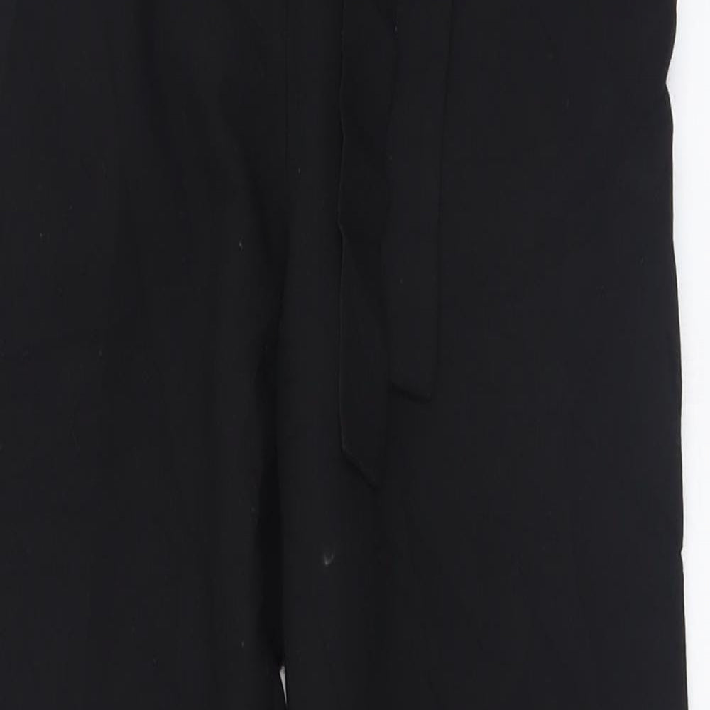 Womens UK Size 4 Missguided Regular Fit Capri Black Trousers