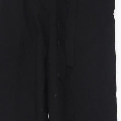 Womens UK Size 4 Missguided Regular Fit Capri Black Trousers