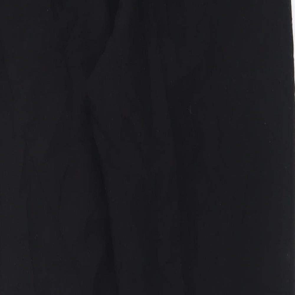 Womens UK Size 4 Missguided Regular Fit Capri Black Trousers