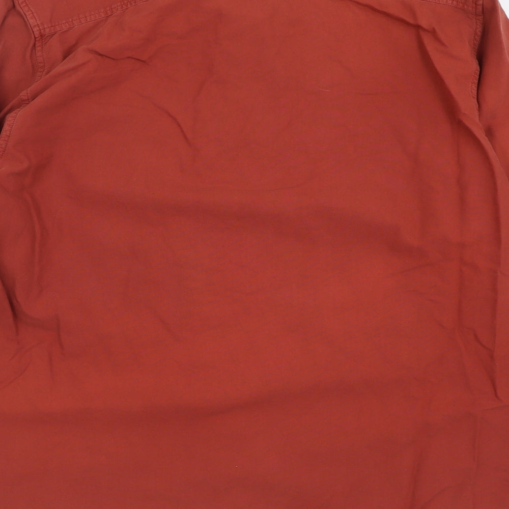 Mens UK Size L Easy Brown  Button-Up Long Sleeve Casual Shirt