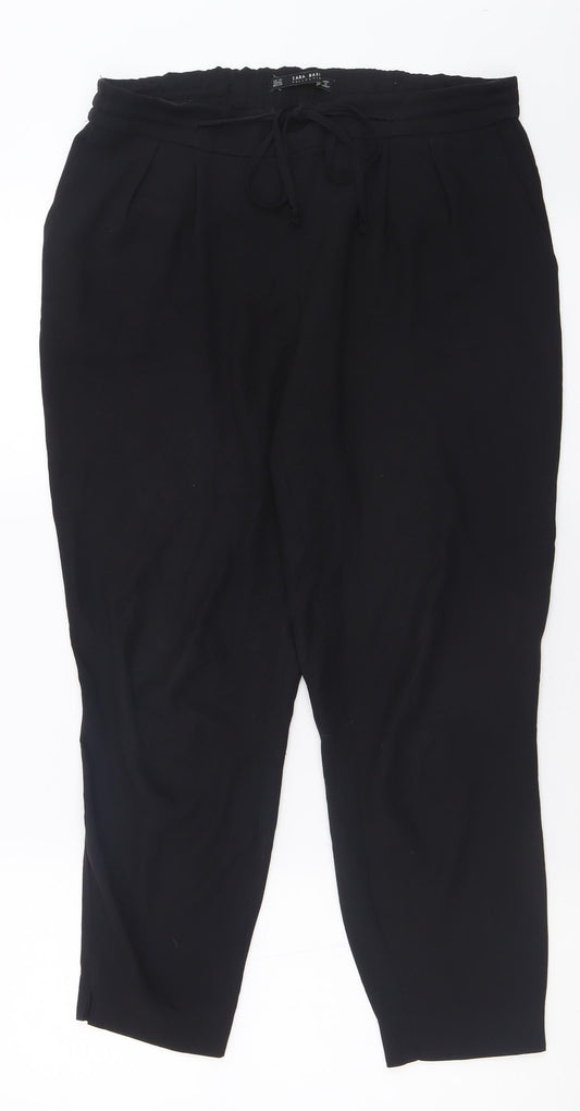 Womens UK Size XS Zara Regular Fit  Black Trousers