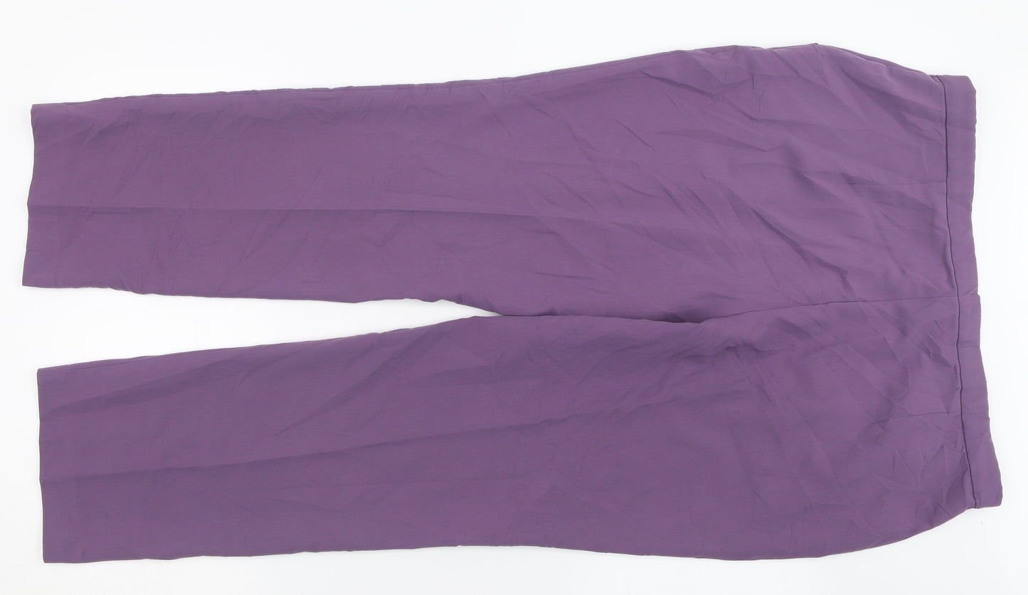 Charmance Womens Purple  Polyester Trousers  Size 20 L30 in Regular Hook & Eye