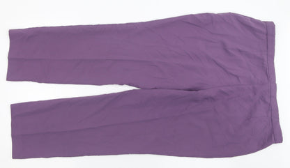 Charmance Womens Purple  Polyester Trousers  Size 20 L30 in Regular Hook & Eye