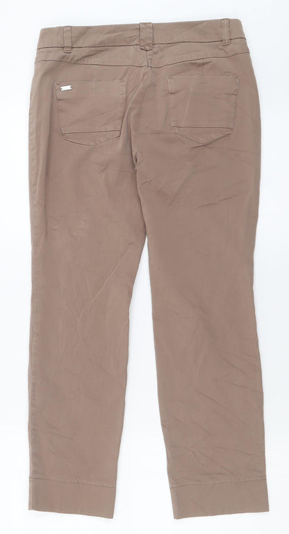 Marc Cain Womens Brown  Cotton Trousers  Size 30 in L26 in Regular Button