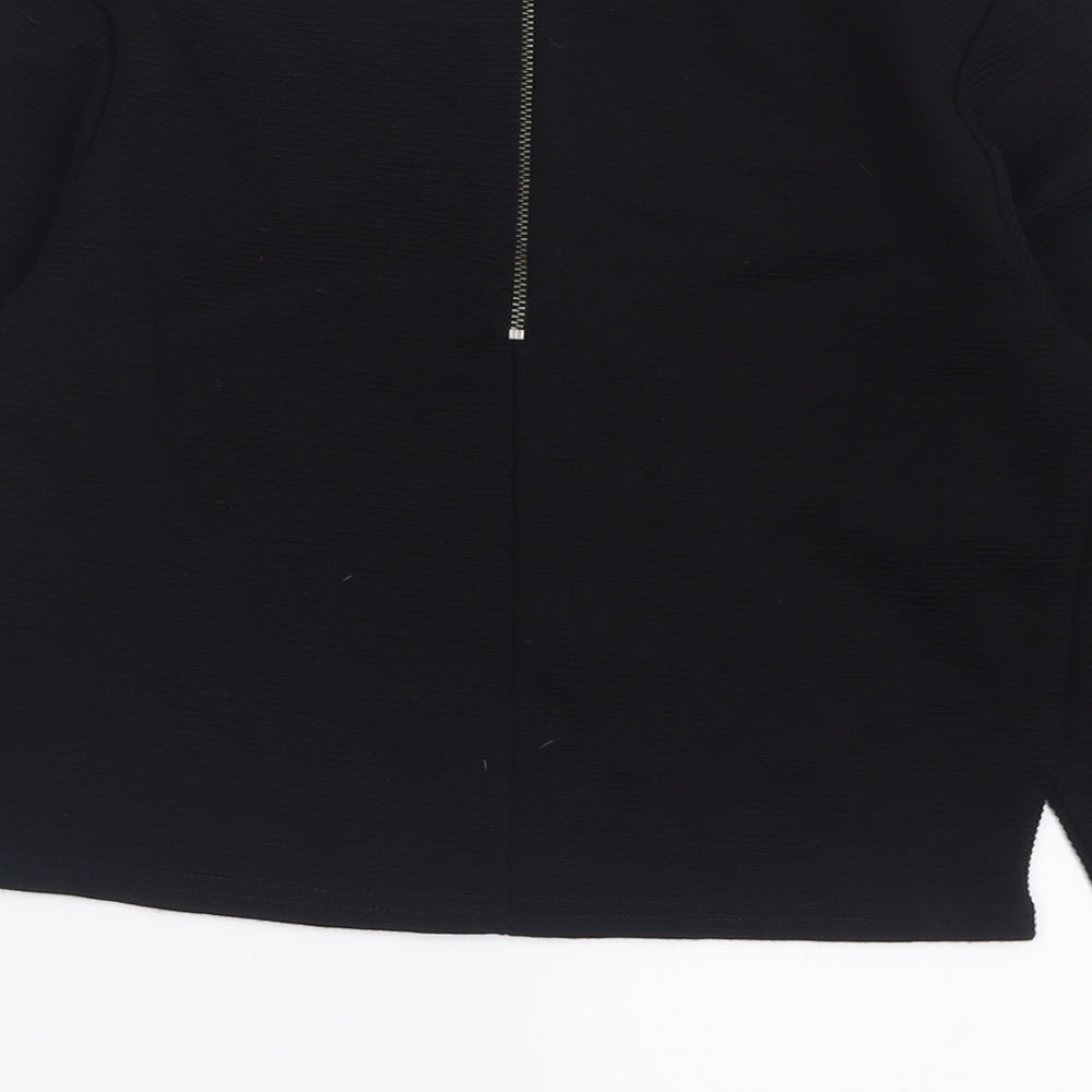 Womens UK Size L Preworn Black Cropped T-Shirt