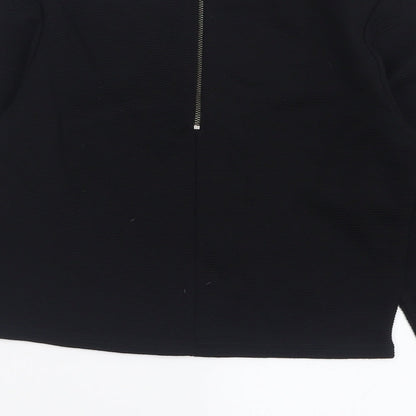 Womens UK Size L Preworn Black Cropped T-Shirt
