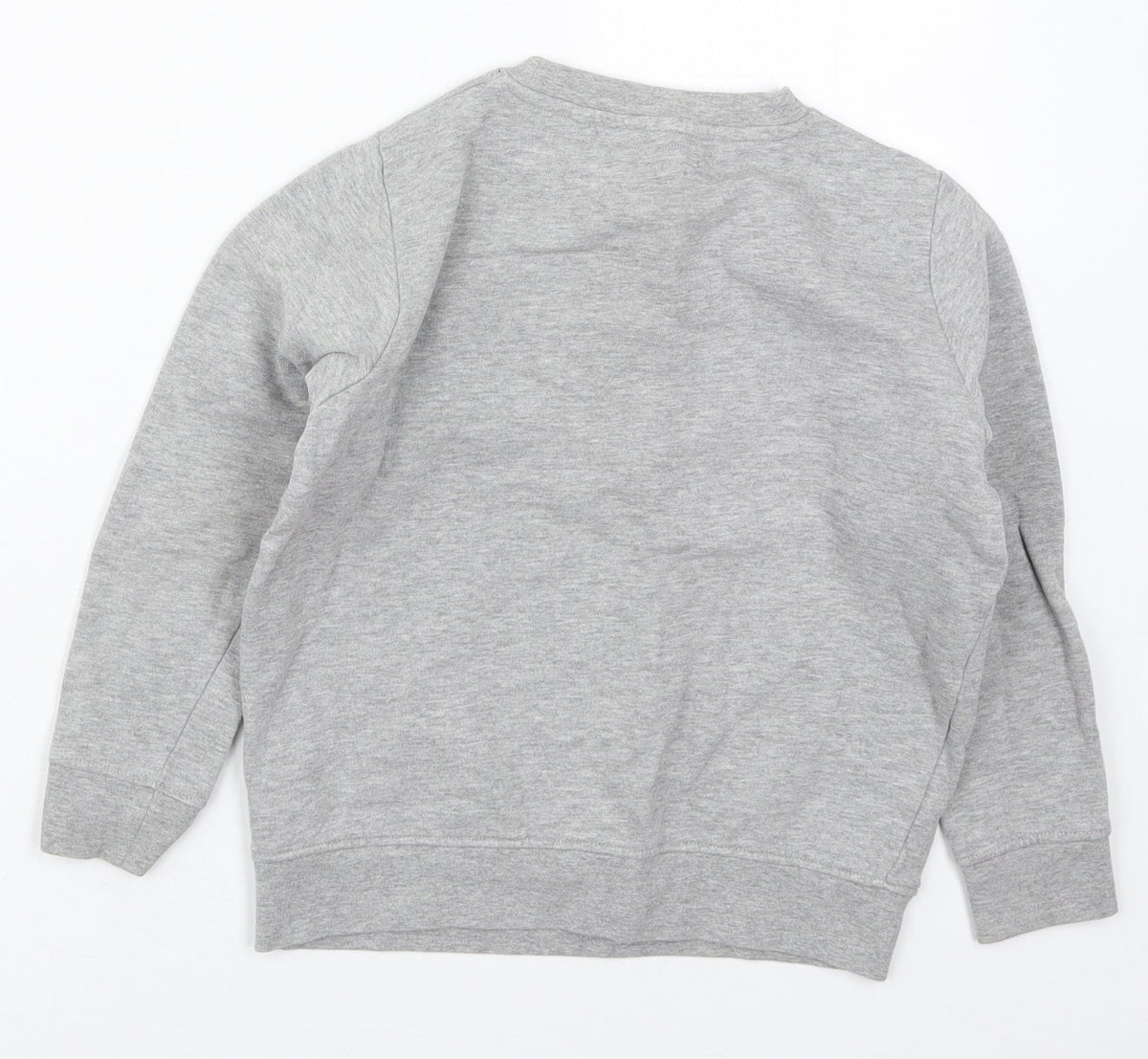Back view of Next boys’ grey cotton pullover sweatshirt, size 9, years pullover - dj skull
