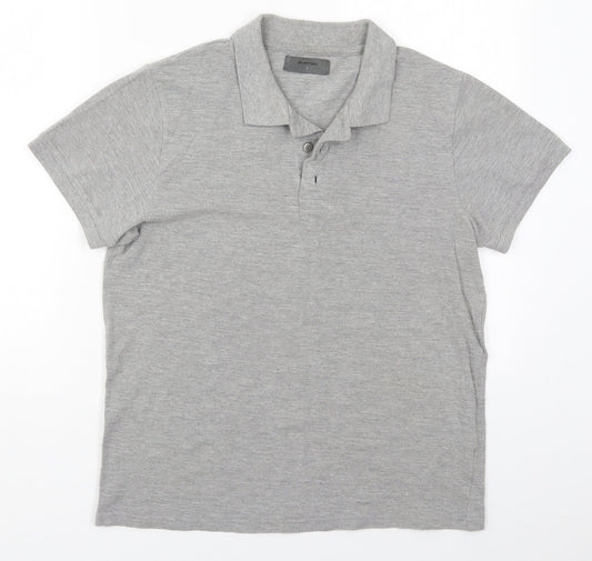 Burton Mens Grey  Cotton  Polo Size S Collared Pullover