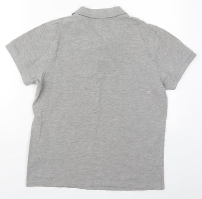 Burton Mens Grey  Cotton  Polo Size S Collared Pullover