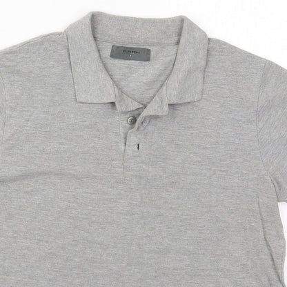 Burton Mens Grey  Cotton  Polo Size S Collared Pullover