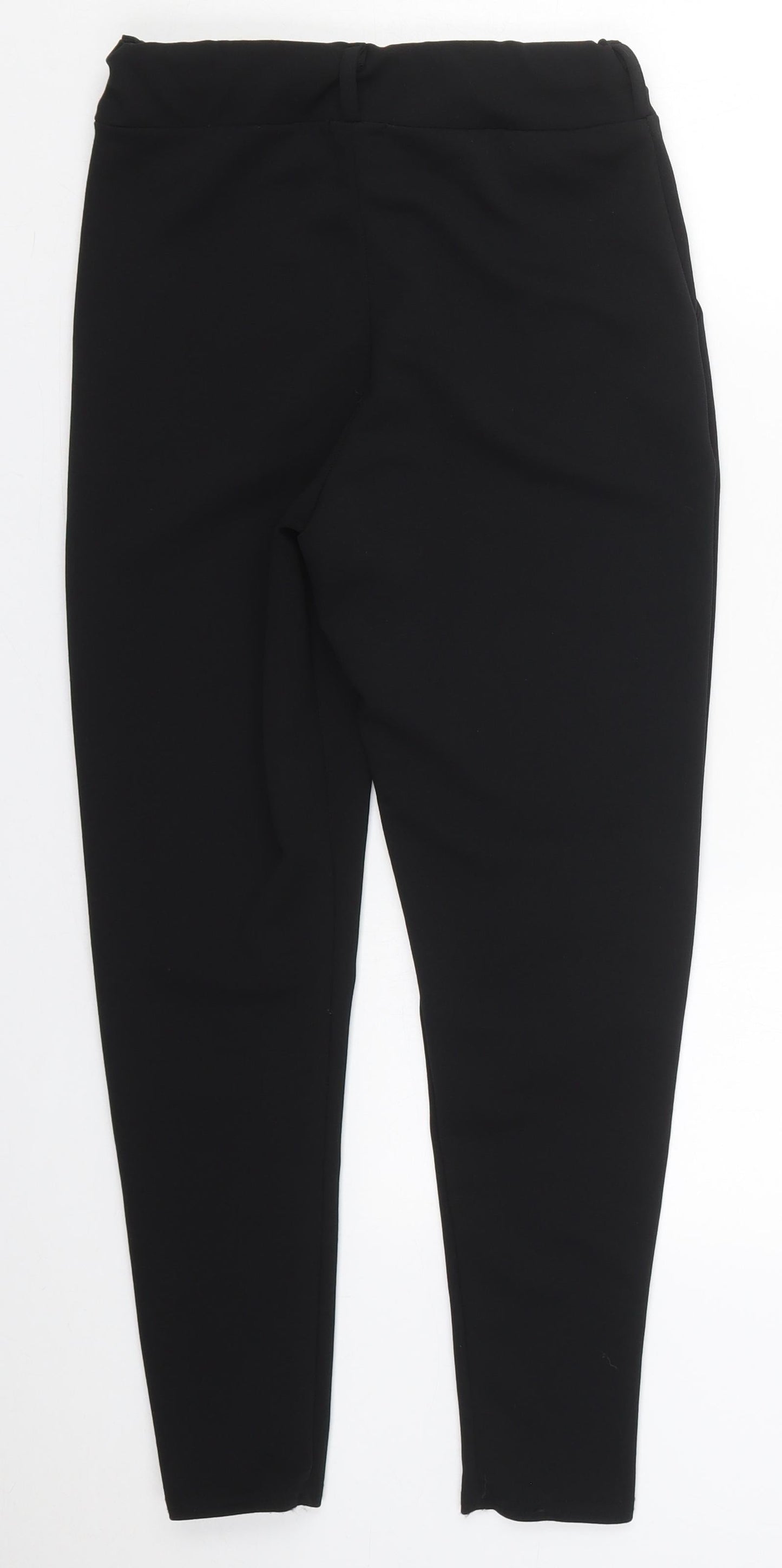 Womens UK Size 10 Boohoo Regular Fit Carrot Black Trousers