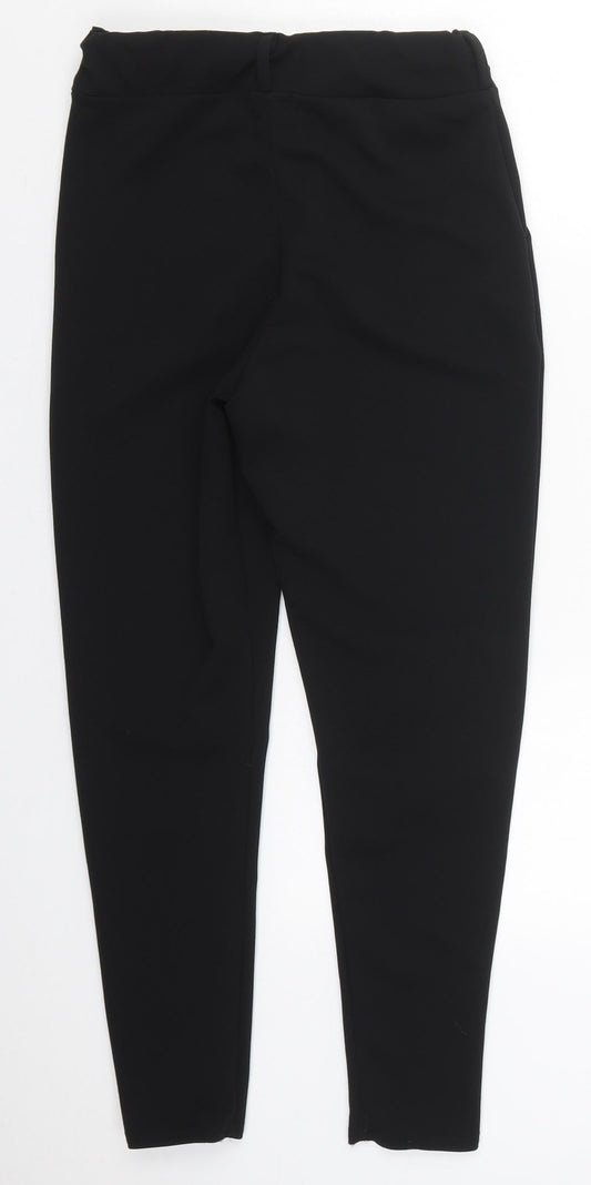 Womens UK Size 10 Boohoo Regular Fit Carrot Black Trousers
