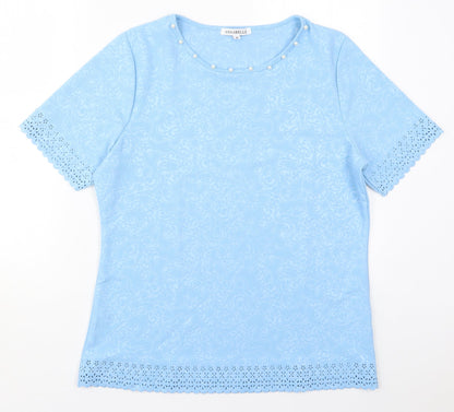 Womens UK Size M Annabelle Blue Basic T-Shirt