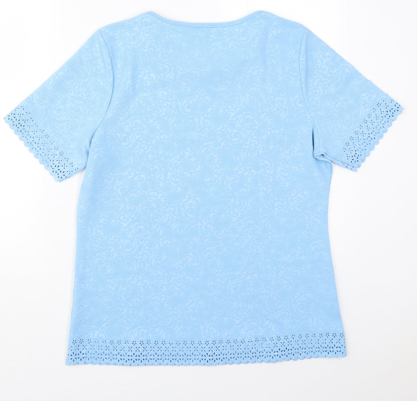 Womens UK Size M Annabelle Blue Basic T-Shirt