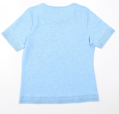 Womens UK Size M Annabelle Blue Basic T-Shirt