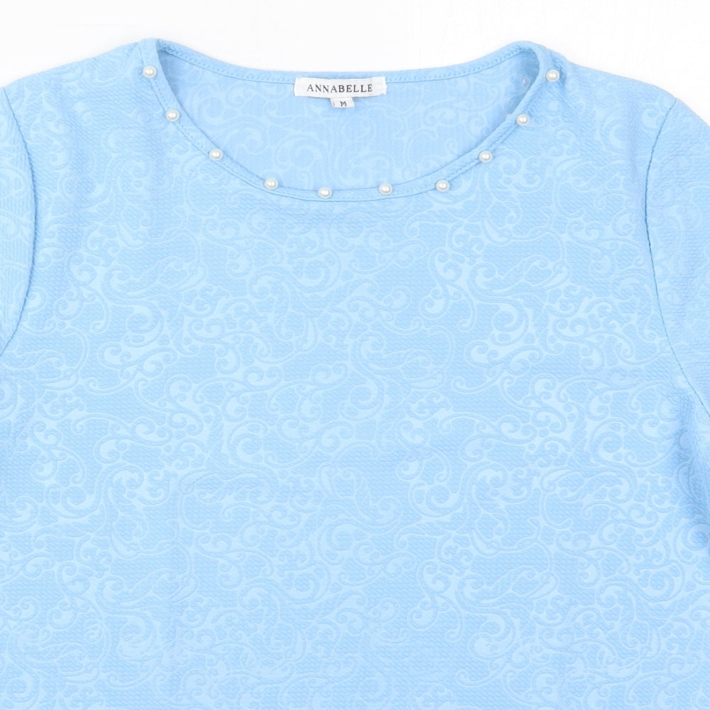 Womens UK Size M Annabelle Blue Basic T-Shirt