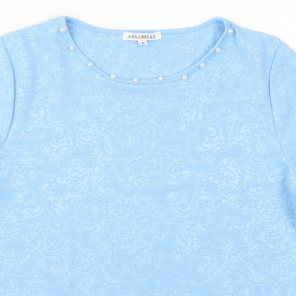 Womens UK Size M Annabelle Blue Basic T-Shirt