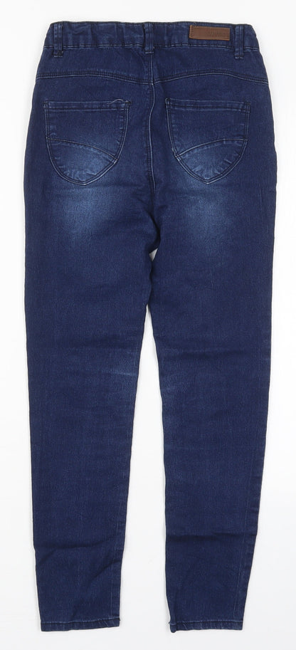 RESERVED Girls Black  Cotton Skinny Jeans Size 11 Years  Regular Button