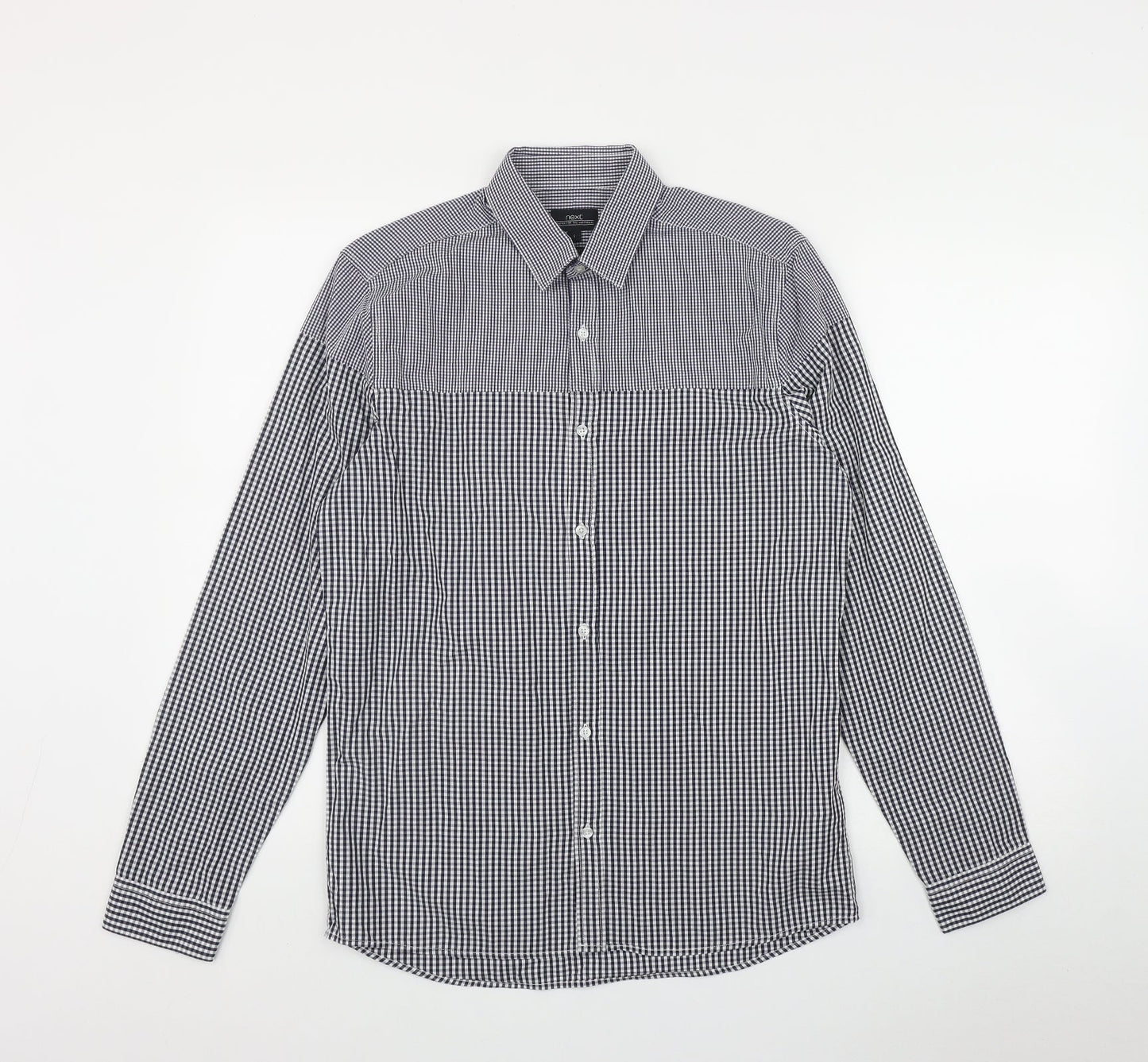 Mens UK Size S NEXT Black  Button-Up Long Sleeve Casual Shirt
