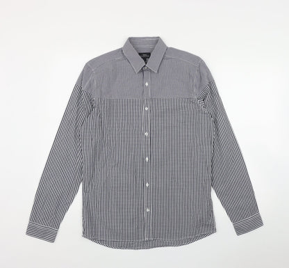 Mens UK Size S NEXT Black  Button-Up Long Sleeve Casual Shirt