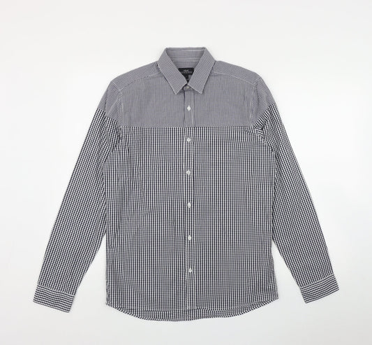 Mens UK Size S NEXT Black  Button-Up Long Sleeve Casual Shirt