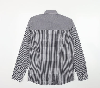 Mens UK Size S NEXT Black  Button-Up Long Sleeve Casual Shirt