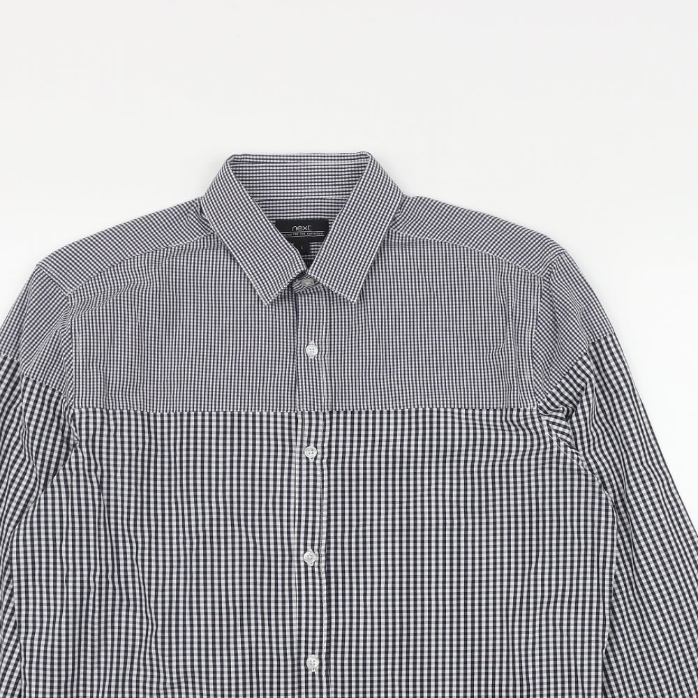 Mens UK Size S NEXT Black  Button-Up Long Sleeve Casual Shirt