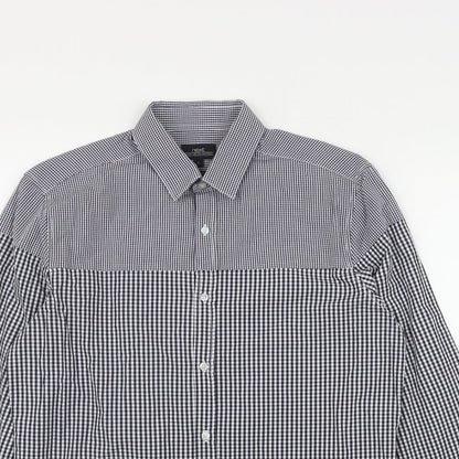 Mens UK Size S NEXT Black  Button-Up Long Sleeve Casual Shirt