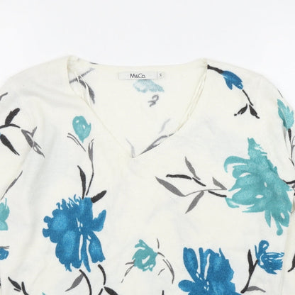Womens UK Size S M&Co White Pullover Jumper