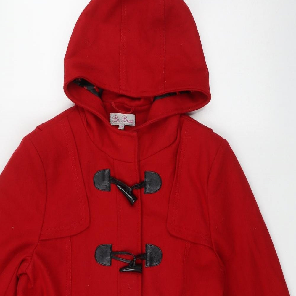 Womens UK Size 14 Be Beau Red Parka Coat