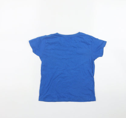 Pep & Co Boys Blue  Cotton Basic T-Shirt Size 5-6 Years Round Neck  - Moto MX