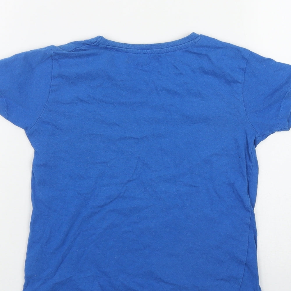 Pep & Co Boys Blue  Cotton Basic T-Shirt Size 5-6 Years Round Neck  - Moto MX