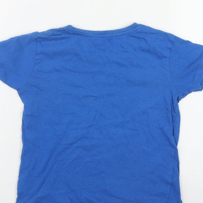 Pep & Co Boys Blue  Cotton Basic T-Shirt Size 5-6 Years Round Neck  - Moto MX