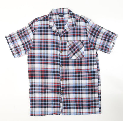 Mens UK Size M Malay Blue  Button-Up Short Sleeve Casual Shirt