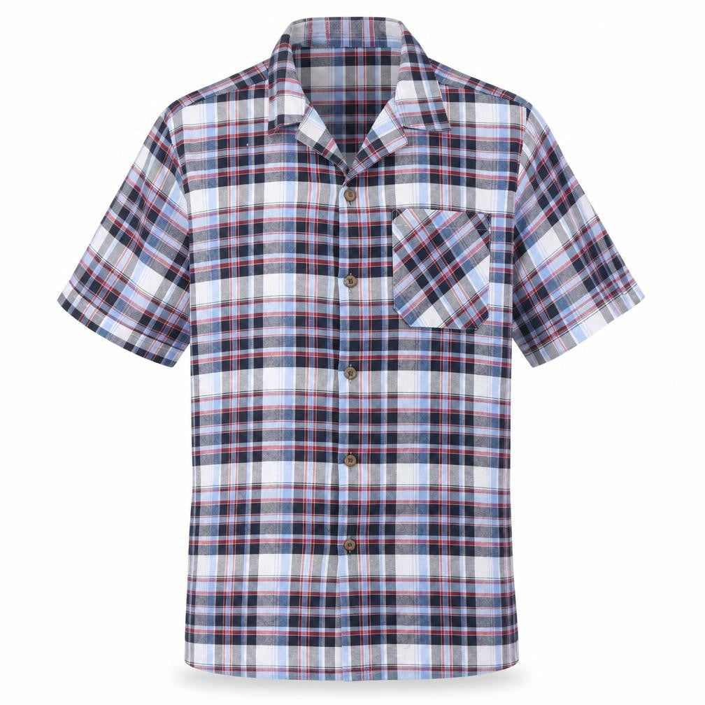 Mens UK Size M Malay Blue  Button-Up Short Sleeve Casual Shirt