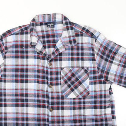 Mens UK Size M Malay Blue  Button-Up Short Sleeve Casual Shirt