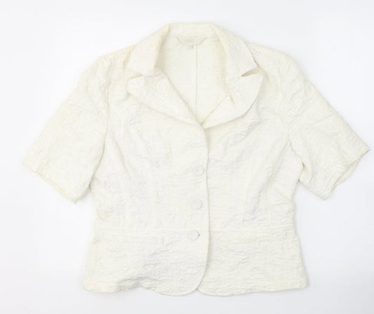Womens UK Size M Marks and Spencer White Jacket