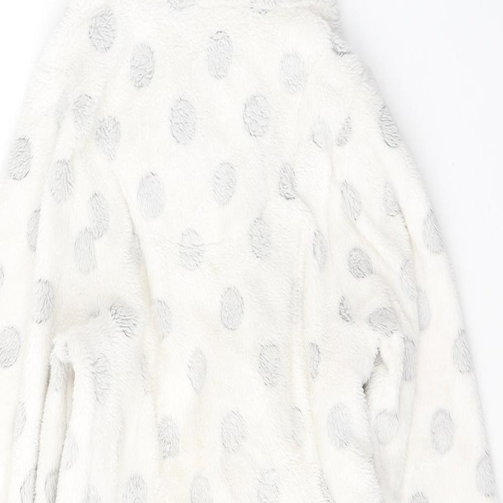 TU Girls White Spotted Polyester Kimono Gown Size 7-8 Years  Tie