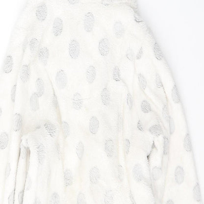 TU Girls White Spotted Polyester Kimono Gown Size 7-8 Years  Tie