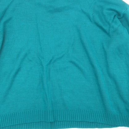 Perception Womens Green Collared  Acrylic Pullover Jumper Size L