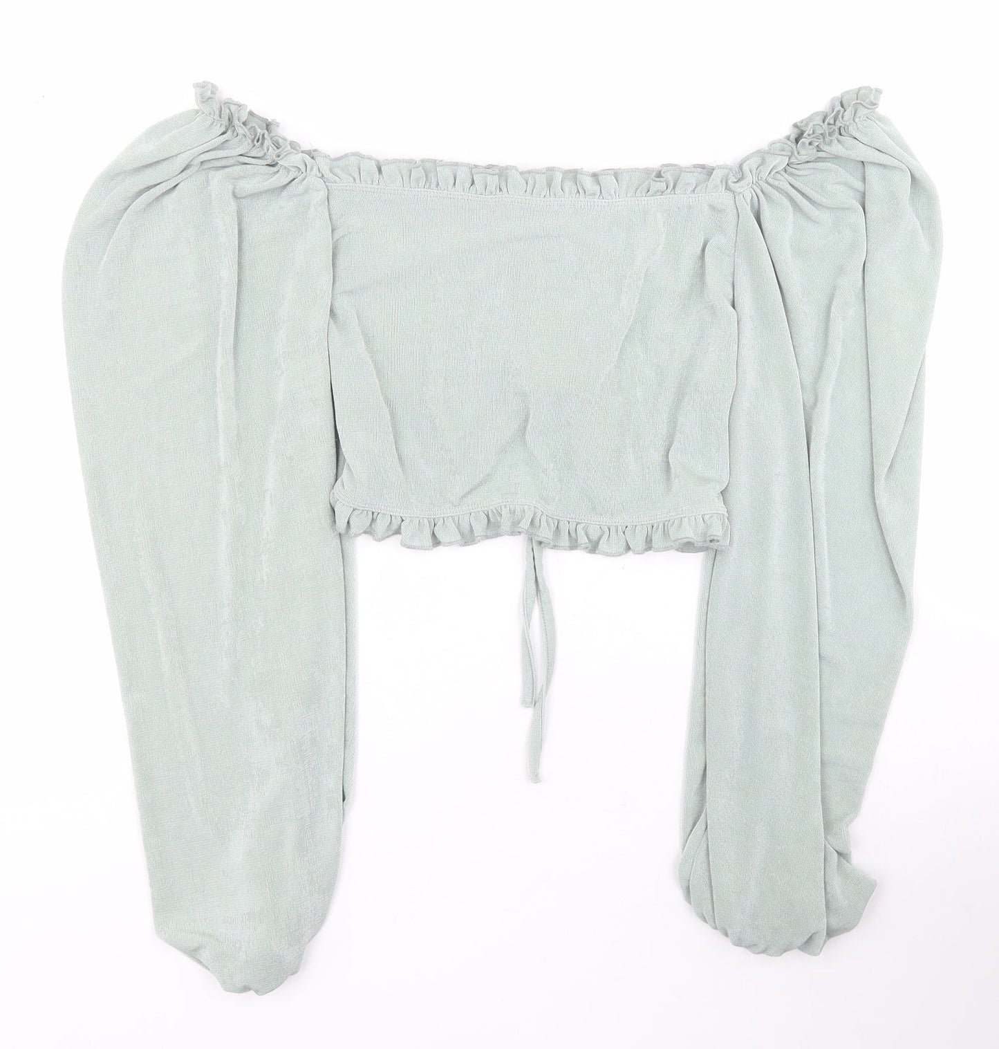 SheIn Womens Green  Polyester Basic Blouse Size L Off the Shoulder