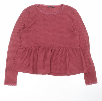 SheIn Womens Red Round Neck  Polyester Pullover Jumper Size S