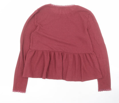 SheIn Womens Red Round Neck  Polyester Pullover Jumper Size S