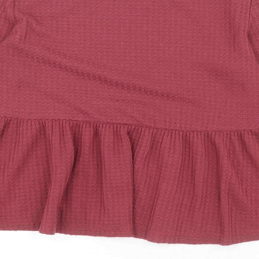 SheIn Womens Red Round Neck  Polyester Pullover Jumper Size S