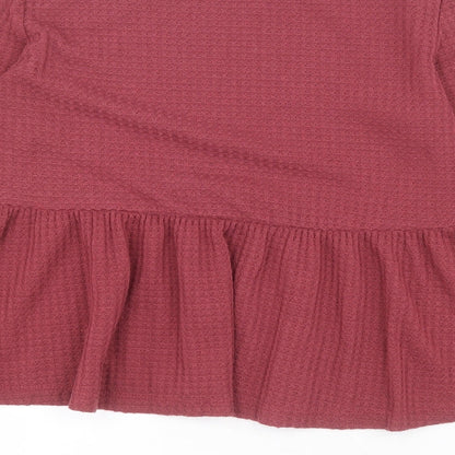 SheIn Womens Red Round Neck  Polyester Pullover Jumper Size S