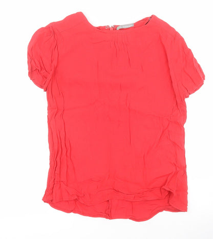 Womens UK Size 10 New Look Red Basic Blouse