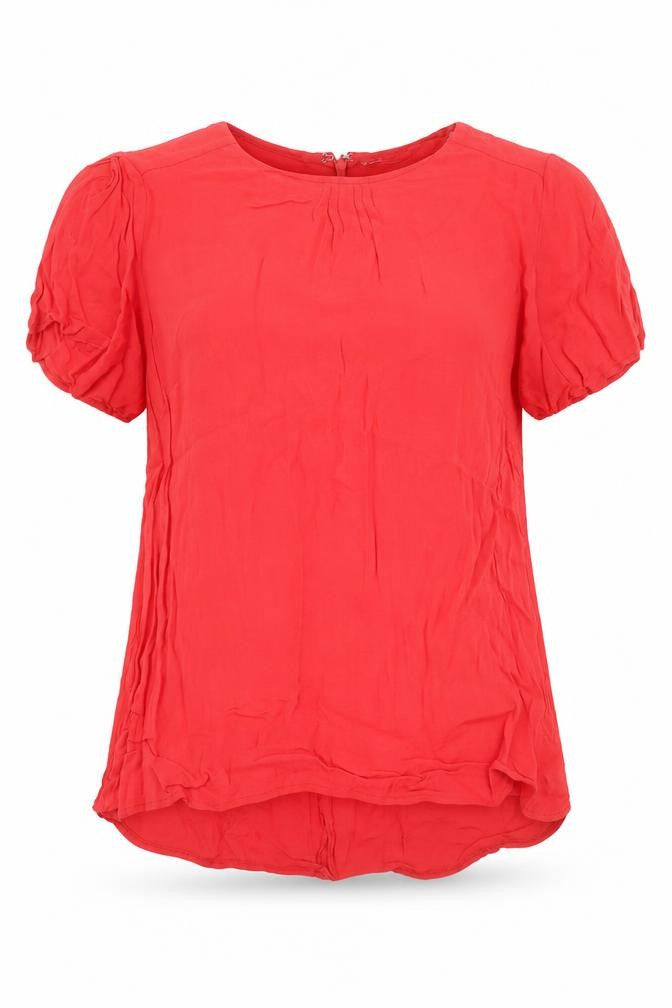 Womens UK Size 10 New Look Red Basic Blouse