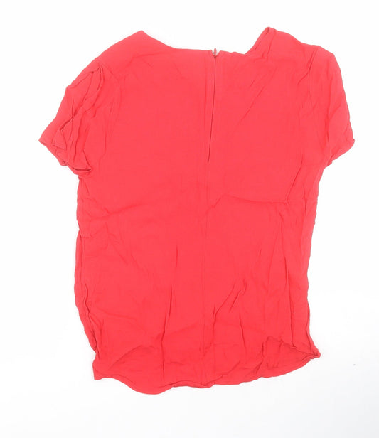 Womens UK Size 10 New Look Red Basic Blouse