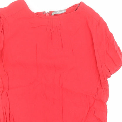 Womens UK Size 10 New Look Red Basic Blouse